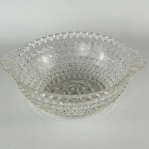 Vintage Clear Indiana Glass Diamond Hobnail Star Pressed Glass Serving Bowl - Picture 1 of 6