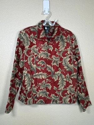 Портрет гобелен пальто большой красный богемное Artsy жаккард цветочный ковер куртка - Изображение 1 из 4