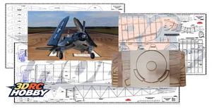 F4U-1 Corsair Folding Wing 46" WS RC Airplane Kit Model Plane Short Kit & Plans - Picture 1 of 2