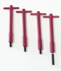 Muscle Car Red Anodized Aluminum Valve Cover T-Bar Set Of 4 - Foto 1 di 1