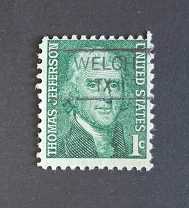 Welch, Texas Type 835.5 Precancel - 1 cent Jefferson - U.S. #1278 - TX - Picture 1 of 1