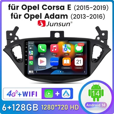 8 Core 128G Carplay Android 14 Autoradio GPS NAV Für Opel Corsa E 2015-2019 Adam - Bild 1 von 4
