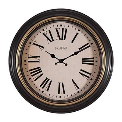  Reloj de pared analógico de cuarzo marrón antiguo Traditions de 18 pulgadas - 404-3045BK  Foto 1 de 4