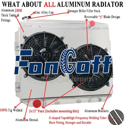 Ventilador de cubierta de radiador de 3 filas Fit 1957-1959 Ford Fairlane Ranchero Mercury Montclair Foto 1 de 4