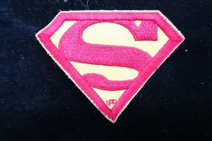 Vtg DC Comics Superman S Chest Logo Embroidered 3" Wide Patch Black - Picture 1 of 10