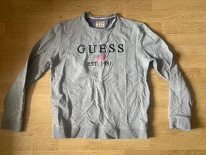 Men’s Guess Los Angeles Slim Fit Sweatshirt Jumper Grey Size Large - Picture 1 of 7