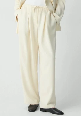 Pantalones para mujer Theory talla 16 arroz marfil crepé plisado pantalón $345 Foto 1 de 4