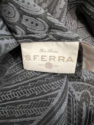 3PC Sferra Matteo Euro Sham Pillowcases Pair 100% Cotton Sateen Made Italy Flora - Image 1 of 4