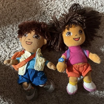 Ty Dora the Explorer & Diego TY BEANIE BABIES CLEAN - Image 1 of 4