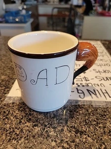 DAD MUG ESD Japan Vintage Barber Shop Mustache Pipe Shape Handle - Picture 1 of 6