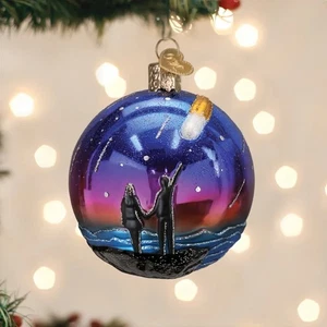 Alte Welt Weihnachten Sternglas rund Glas Ornament - Bild 1 von 1