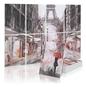 Schallabsorbierende Akustik Wandplatte Kunst, 8 Paneele, Eiffelturm Paris 48" x 32" - Bild 1 von 2