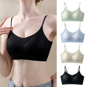Women Ultra-thin Ice Silk Seamless Padded Bra Soft Bralette Mesh Full Wrap AU ^ - Picture 1 of 28