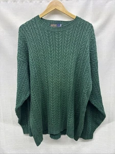 Suéter de Colección Britches Verde Esmeralda Cuello Redondo Pescador Costero Talla XL Algodón - Imagen 1 de 5