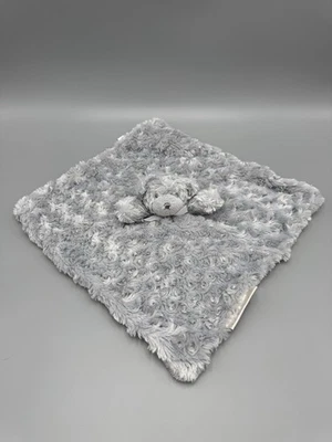 Mantas y más allá gris oso de peluche remolino Lovey felpa bebé manta de seguridad Foto 1 de 4