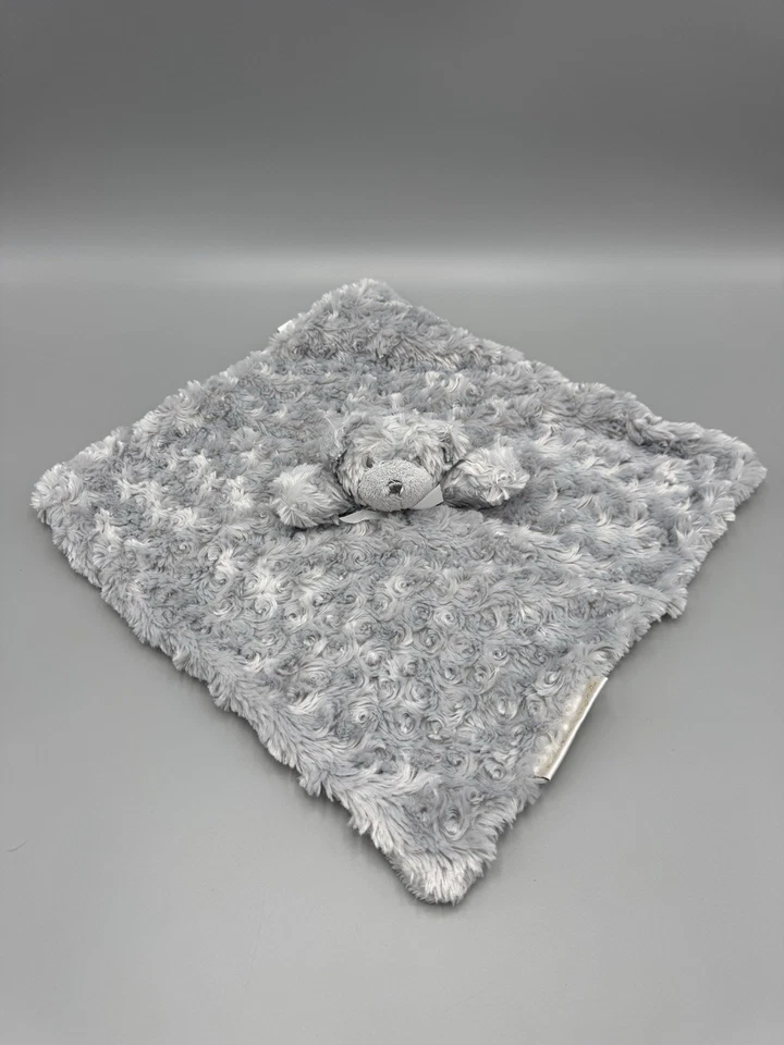 Mantas y más allá gris oso de peluche remolino Lovey felpa bebé manta de seguridad Foto 1 de 4