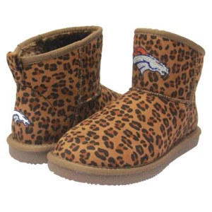 Licensed Denver Broncos NFL Women's Leopard Print Bling Boot by Love Cuce Size 8 - Picture 1 of 2