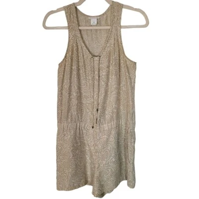 Mameluco Club Monaco Mujer 00 Tostado Floral Cachemira Sin Mangas Cremallera Frontal Seda Bolsillo Foto 1 de 4