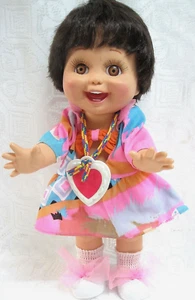 Galoob Baby Gesicht Puppe So Happy Heidi Vintage 1990 schwarze Haare braune Augen EUC - Bild 1 von 16