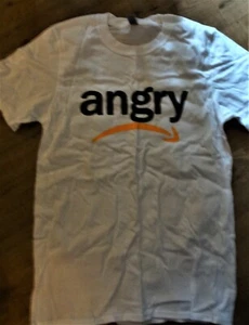'ANGRY' T.SHIRT, 'Amazon' Logo Parodie, Neu. - Bild 1 von 3