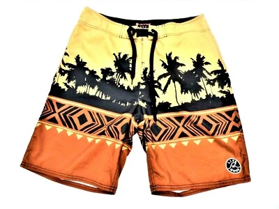 Life is Good Hombres 36 x 9 Marrón Negro Palma Gráficos Natación Surf Boardshorts Foto 1 de 4