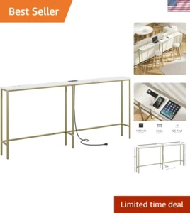70.9 Inch Console Table with Power Outlet,Modern Narrow Long Sofa Table Behin... - Picture 1 of 10