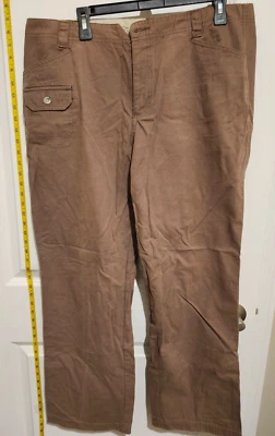 Columbia Pants Womens 16 Brown Flat Front Chino High Waist Outdoor Hiking - Imagem 1 de 4