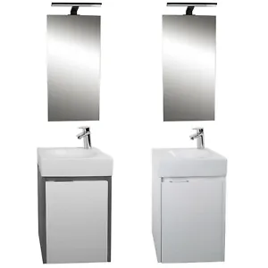 Croydex LED Light Vanity Mirror & Sink Basin Unit Faucet Bathroom Toilet Cabinet - Picture 1 of 20