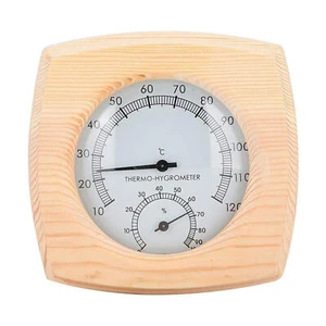 2 in 1 Sauna Room Temperature Gauge Wooden Humidity Hygrometer Thermometer - Picture 1 of 7