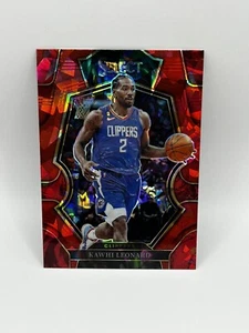 KAWHI LEONARD 2022-23 Panini Select PREMIER LEVEL RED CRACKED ICE PRIZM - Picture 1 of 2