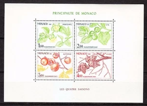 Monaco 1981 MNH Sc 1315  Mi Block 18 (1502-1505) Exotic Plants ** - Picture 1 of 2