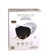 10 x MOONLEX FFP2 Maske 5-lagig schwarz CE2890 einzeln foliert Atemschutzmaske