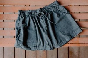 Women's Lily Clothing deep blue linen short - Picture 1 of 5
