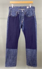 CANTON Japan Blue Straight Jeans Multi Pattern Denim Mens Size 30