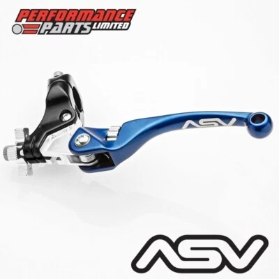 ASV F4 Blue Long Clutch Lever with Standard Perch for Kawasaki KDX200 2004 - Image 1 of 4