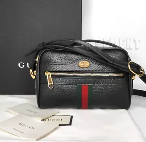 GUCCI mini Ophidia GG logo black Leather Camera cross-body bag NIB Authent $1890 - Picture 1 of 11