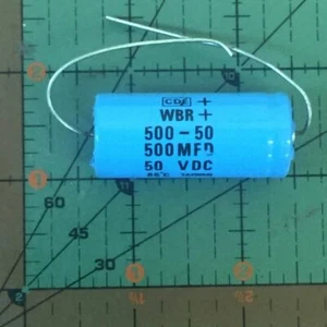 Cornell Dubilier Axial Capacitor 500uF 50v WBR500-50 Industrial Grade CDE  4pcs - Picture 1 of 3