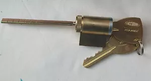 Lockwood sliding glass door lock key cylinder w/ 2 keys, Onyx, Assa Abloy, Yale - Picture 1 of 7
