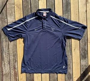 Vintage Team Mike Villanova Wildcats Basketball Navy Polo Shirt Men's Sz Medium - Picture 1 of 8
