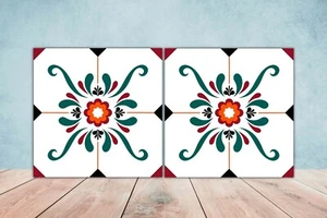 Juego de 2 azulejos de pared de cerámica española cocina mediterránea decoración salpicadero - Imagen 1 de 6