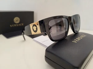 Gafas De Sol Versace VE4406 GB1/87 GOLD Black NEW - Imagen 1 de 6
