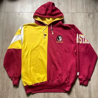 Vintage STARTER Hoodie Sz XL Florida state FSU embroidered Split Hoody 1990s Men - Image 1 of 4