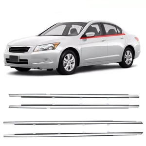For Accord 2008-2012 Chrome Weatherstrip Window Moulding Trim Seal Belt 4pcs - Bild 1 von 8