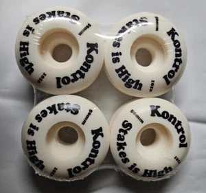 Skateboard Wheels 50mm White Made in USA, Kontrol Set of 4, 100A A - Picture 1 of 4