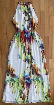 Maxi Vestido Be by CHETTA B Halter Abstracto Damas Talla 6 Foto 1 de 4