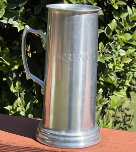 BEER STEIN Aluminum Tankard 9" QUART Mug Vintage Clear Bottom 1985 NORMAN Cheers - Picture 1 of 6