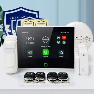 Sistema de alarma HOMSECUR inalámbrico WIFI 4G LCD antirrobo intruso 7" + PIR + 5 * sensor de puerta - Imagen 1 de 16