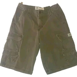 Lee Dungarees Brown Cargo Shorts Boy's Size 16 Adjustable Waist Relaxed - Picture 1 of 8