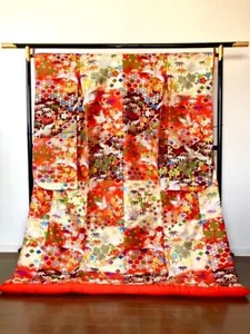 Japanese Kimono Uchikake Luxurious Wedding Pure Silk Checkerboard of the Classic - Picture 1 of 7