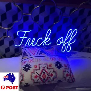 25" Fuck-Off LED Neon Light Sign Party Beer Bar Pub Club Bedroom Room Wall Decor - Picture 1 of 8
